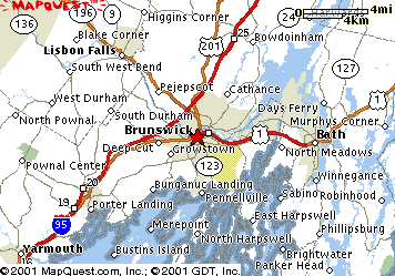 Map of Brunswick, Maine