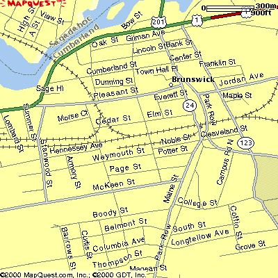 Map of Brunswick, Maine